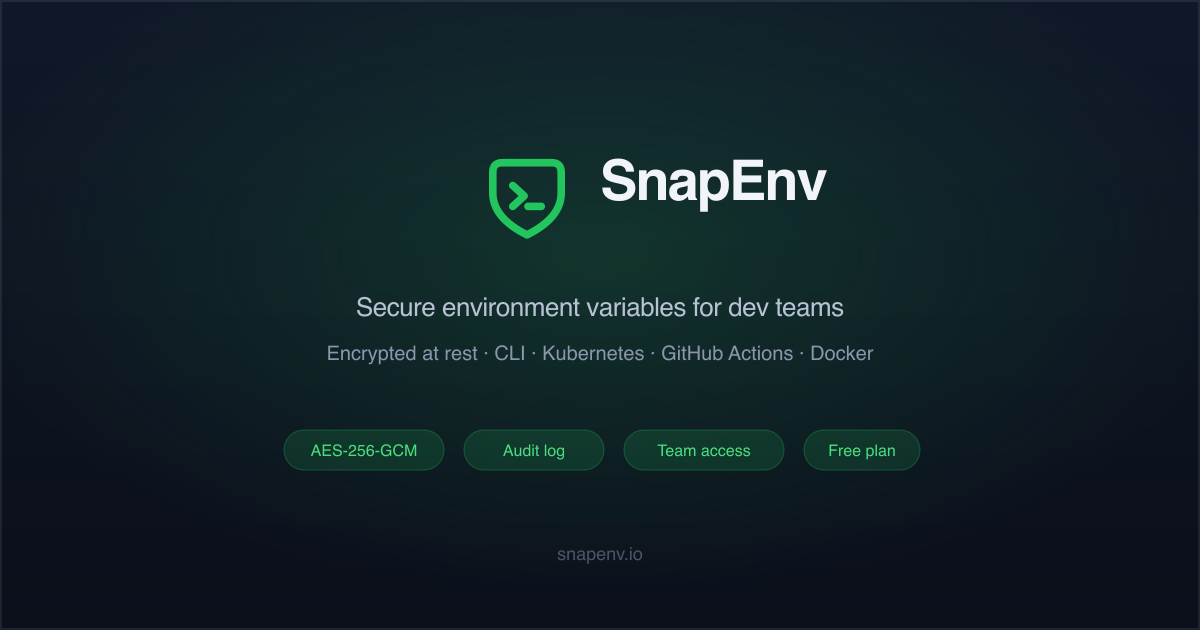 SnapEnv — Secure environment variables for dev teams